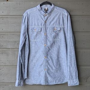 Urban Outfitters CPO 100% Cotton Blue Button Front Long Sleeve Shirt Large